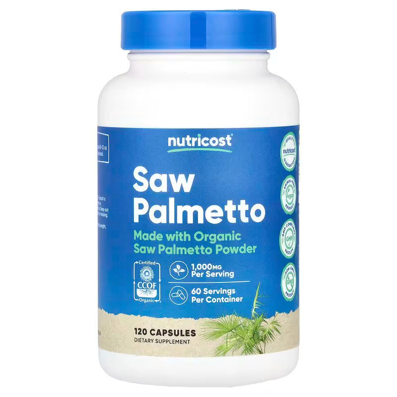 Nutricost Saw Palmetto 1000mg - 120 Capsules | نوتريكوست ساو بالميتو 1000 ملغ - 120 كبسولة