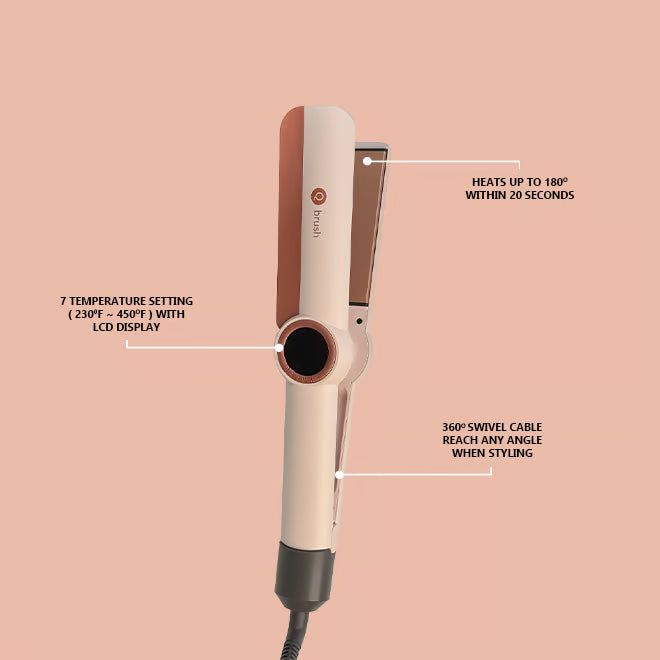 Q brush 2N1 hair straightener and hair dryer | كيو برش مكواة شعر احترافية 2 في 1