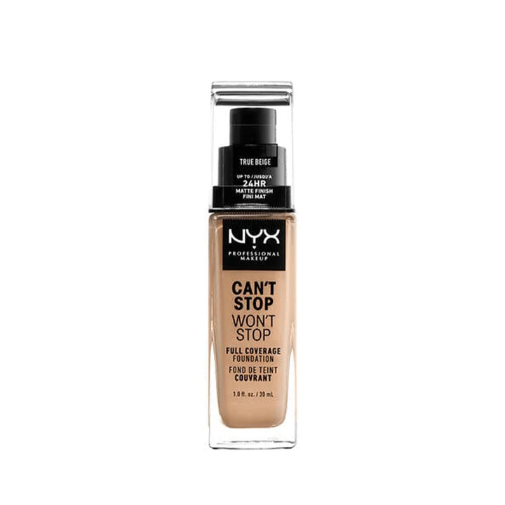 NYX Can't Stop Won't Stop Full Coverage Foundation - 30ml | ان واي اكس كريم أساس خفيف الوزن بتغطية كاملة - 30 مل