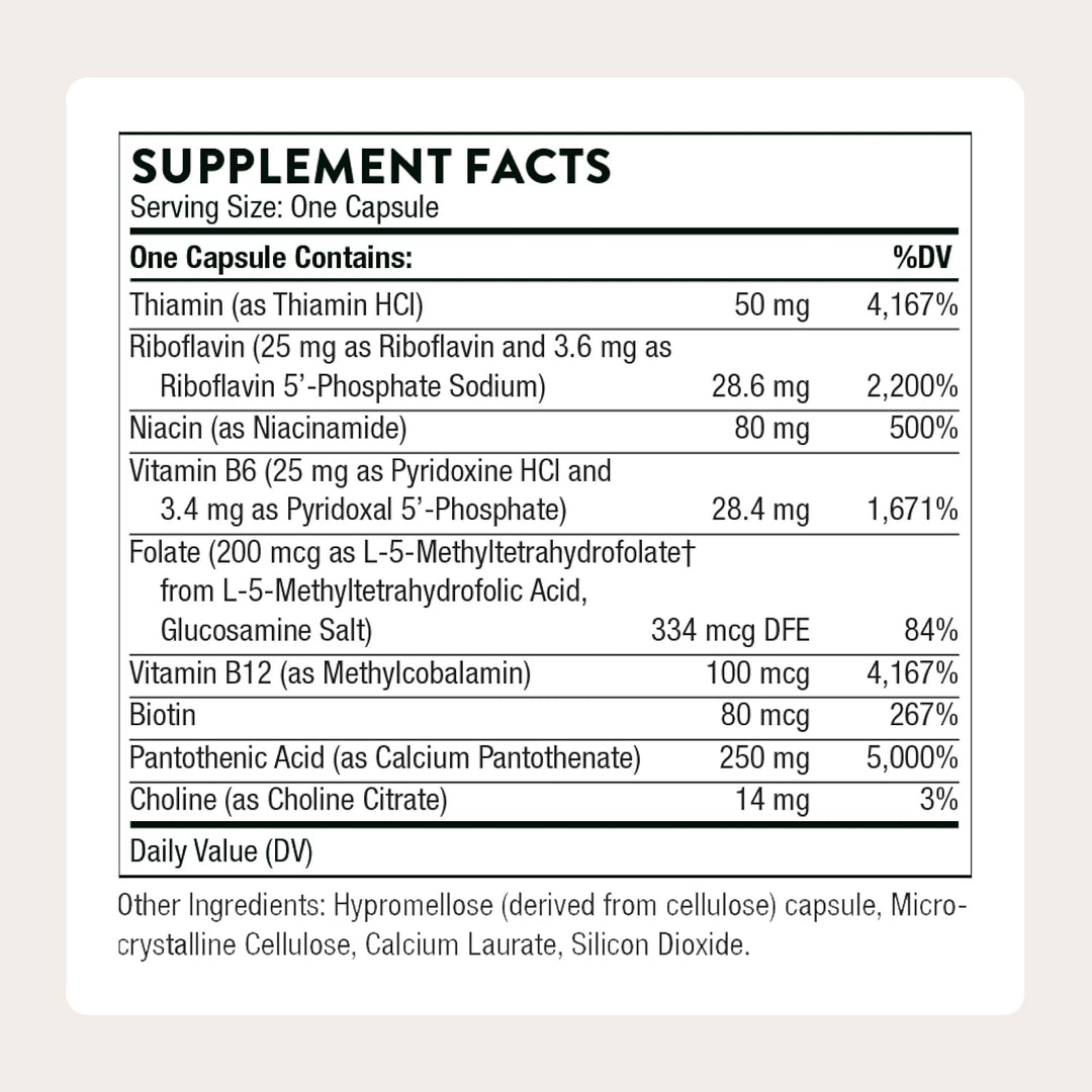 THORNE Stress B-Complex  Vitamins - 60 Capsules | ثورن مكمل غذائي بي كومبلكس متعدد الفيتامينات - 60 كبسولة