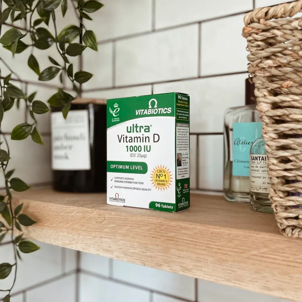 Vitabiotics Ultra Vitamin D 1000 IU 96 Tablets | ألترا مكمل فيتامين دال 1000 وحدة دولية - 96 مضغوطة