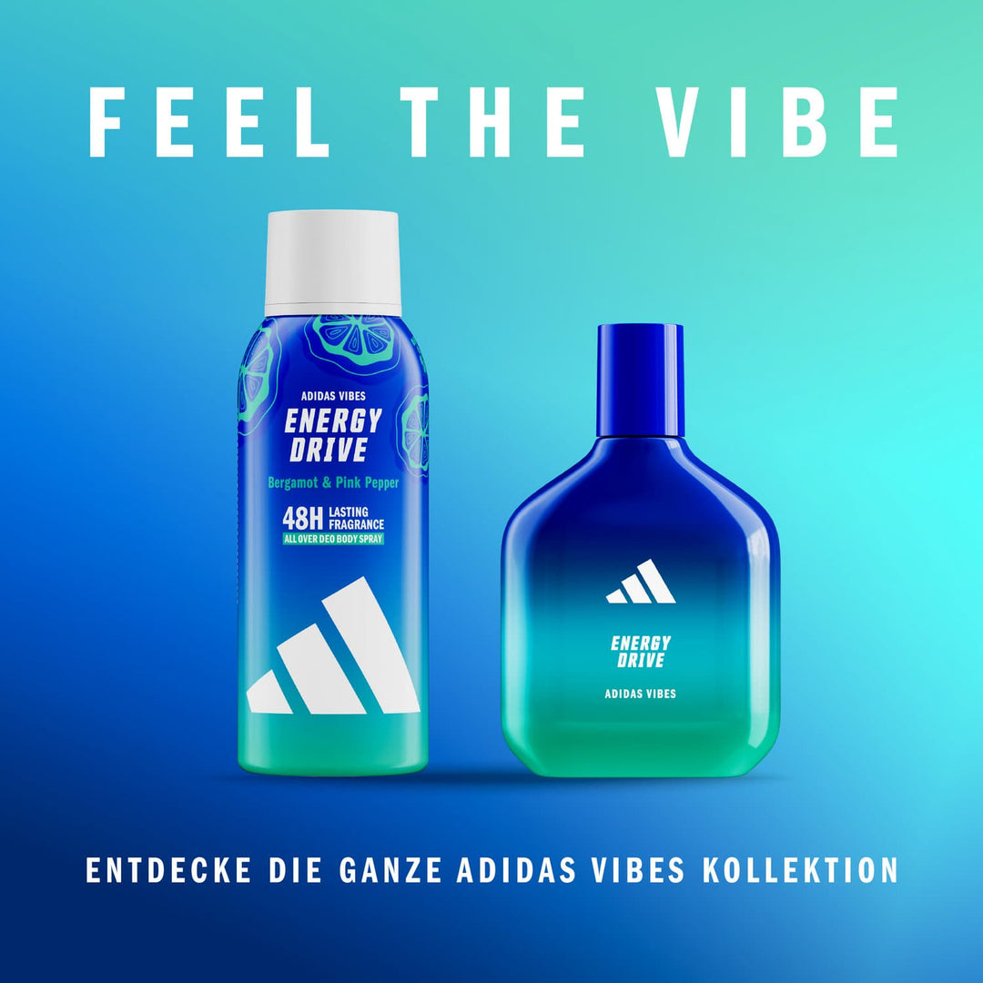 Adidas Vibes Energy Drive Deo Body Spray - 150ml | أديداس فايبز سبراي جسم إنرجي درايف برغموط وفلفل وردي - 150مل #2