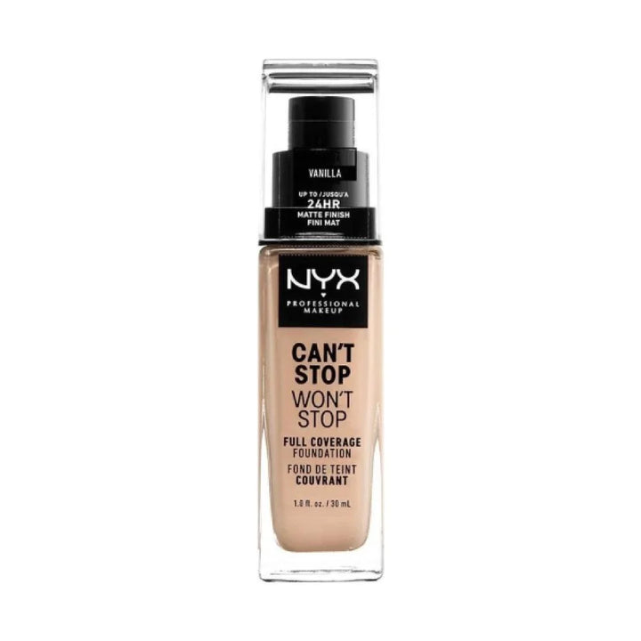 NYX Can't Stop Won't Stop Full Coverage Foundation - 30ml | ان واي اكس كريم أساس خفيف الوزن بتغطية كاملة - 30 مل