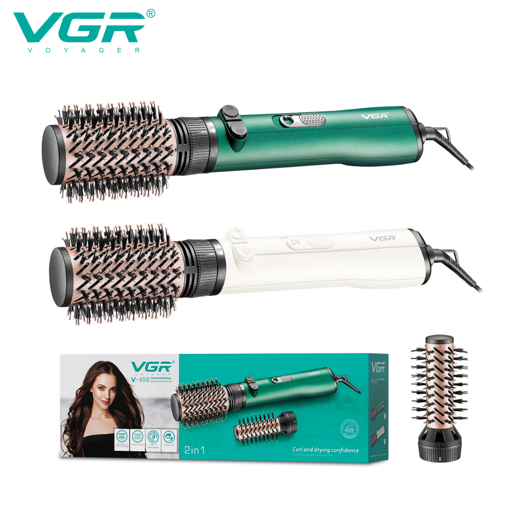 VGR Drying And Curling Rotate Left Of Right Max Powder 1200W Green | في جي ار جهاز تصفيف شعر 4 في 1 #2