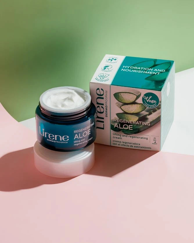 Lirene Regenerating And Lifting Day & Night Cream With Aloe & Karite Butter - 50ml | ليرين كريم ليلي و نهاري بالالوفيرا و زبدة الكاريت - 50 مل
