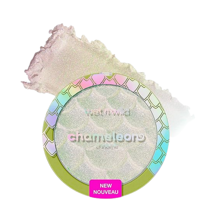 Wet n Wild Chameleon Chrome Highlighter, 4.3g, in compact packaging with chrome finish label