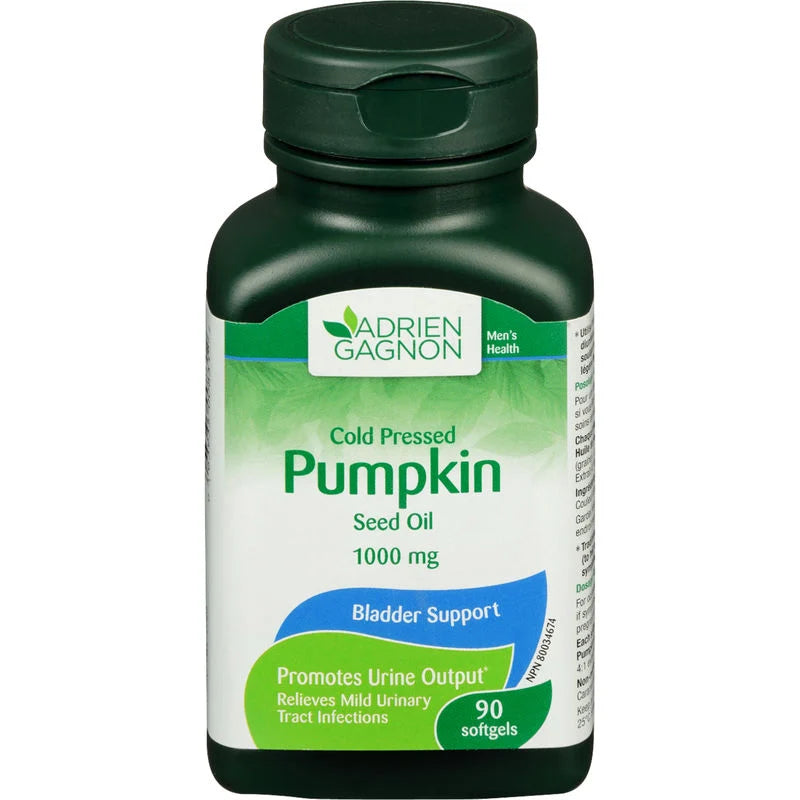 ADRIEN GAGNON Cold Pressed Pumpkin Seed Oil 1000mg - 90 Softgels |أدريان غانيون زيت بذور اليقطين 1000 ملغ - 90 كبسولة هلامية