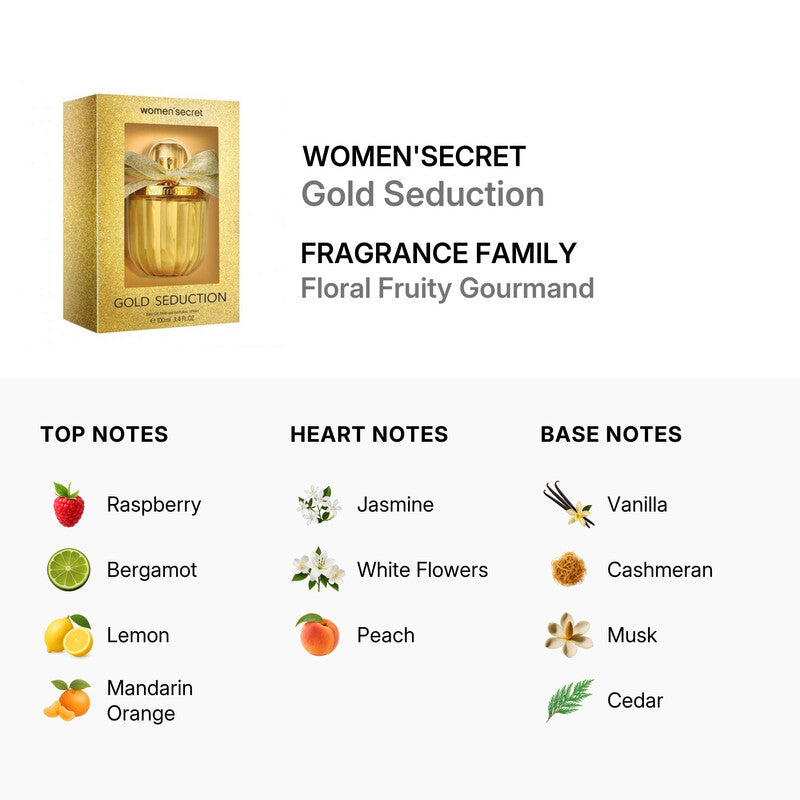 women secret beauty Gold Seduction EDP - 100ml | وومن سيكرت عطر جولد سيدكشن - 100مل