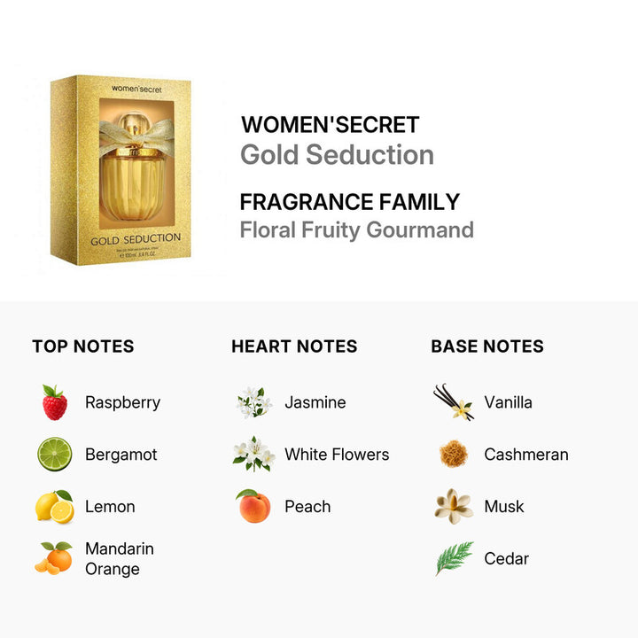 women secret beauty Gold Seduction EDP - 100ml | وومن سيكرت عطر جولد سيدكشن - 100مل