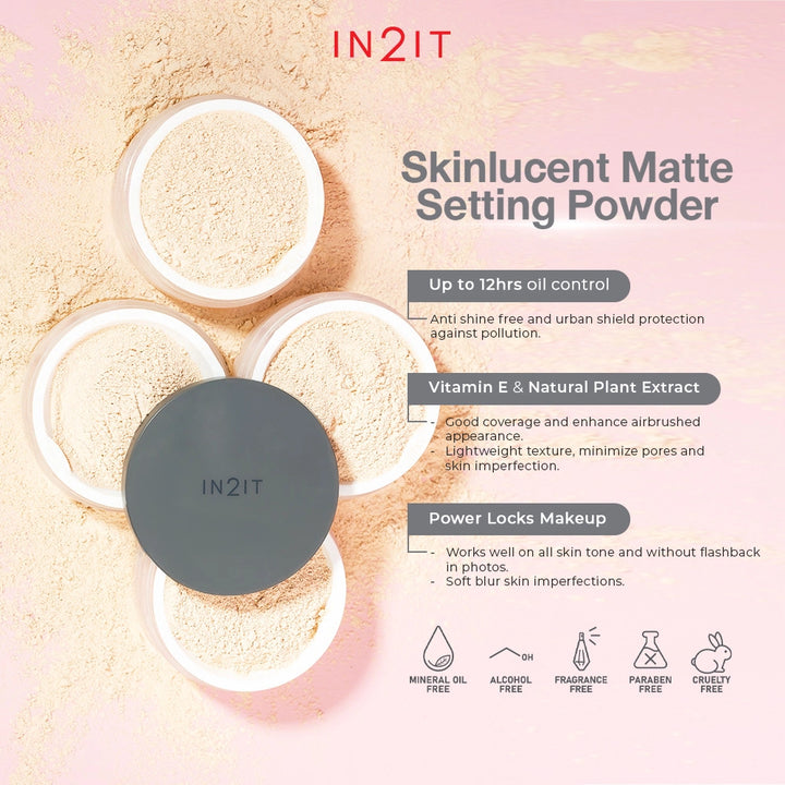 IN2IT Skinlucent Matte Setting Powder - 10g | ان تو ات لوس باودر شفافة - 10 غرام