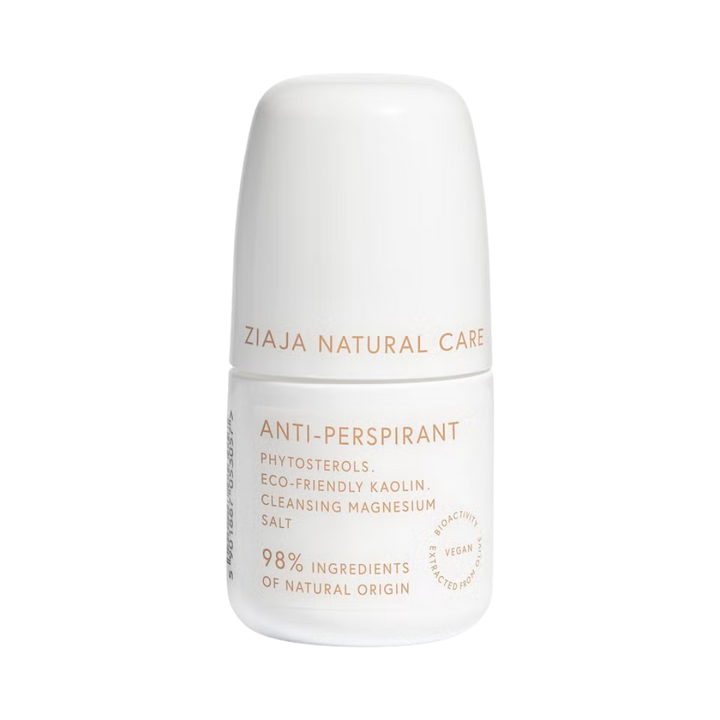 Ziaja Natural Care Anti-perspirant, roll-on, 98% natural ingredients, with phytosterols, magnesium, and kaolin, 60ml.