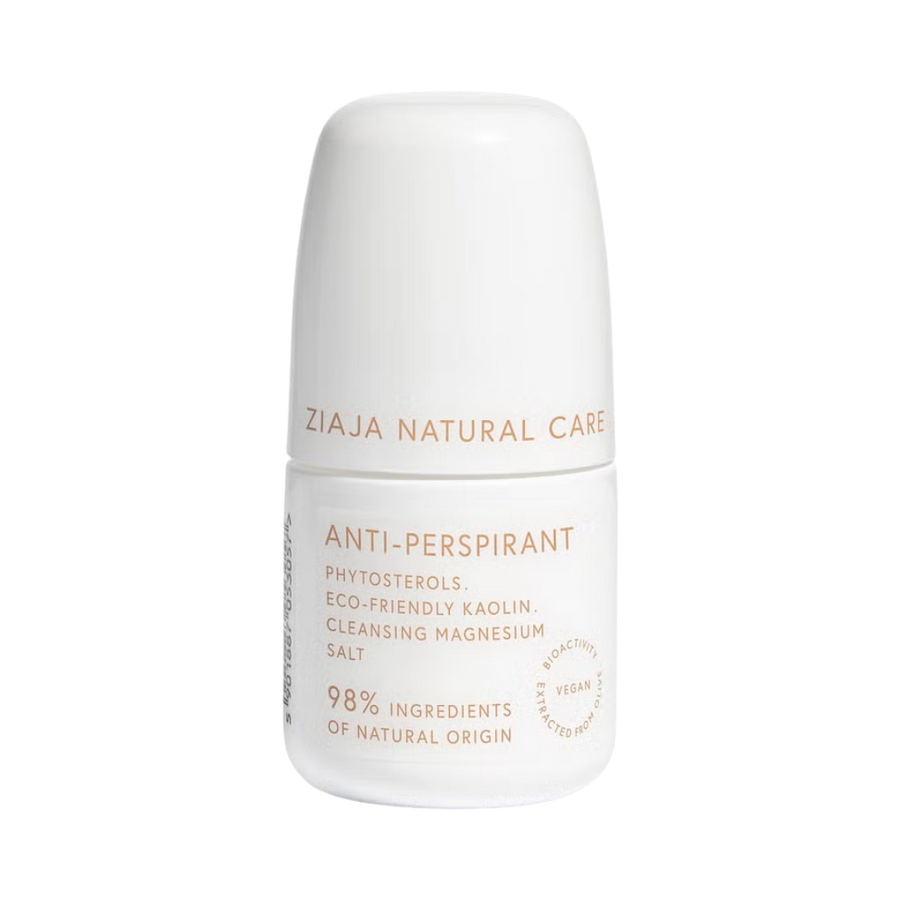 Ziaja Natural Care Anti-perspirant, roll-on, 98% natural ingredients, with phytosterols, magnesium, and kaolin, 60ml.
