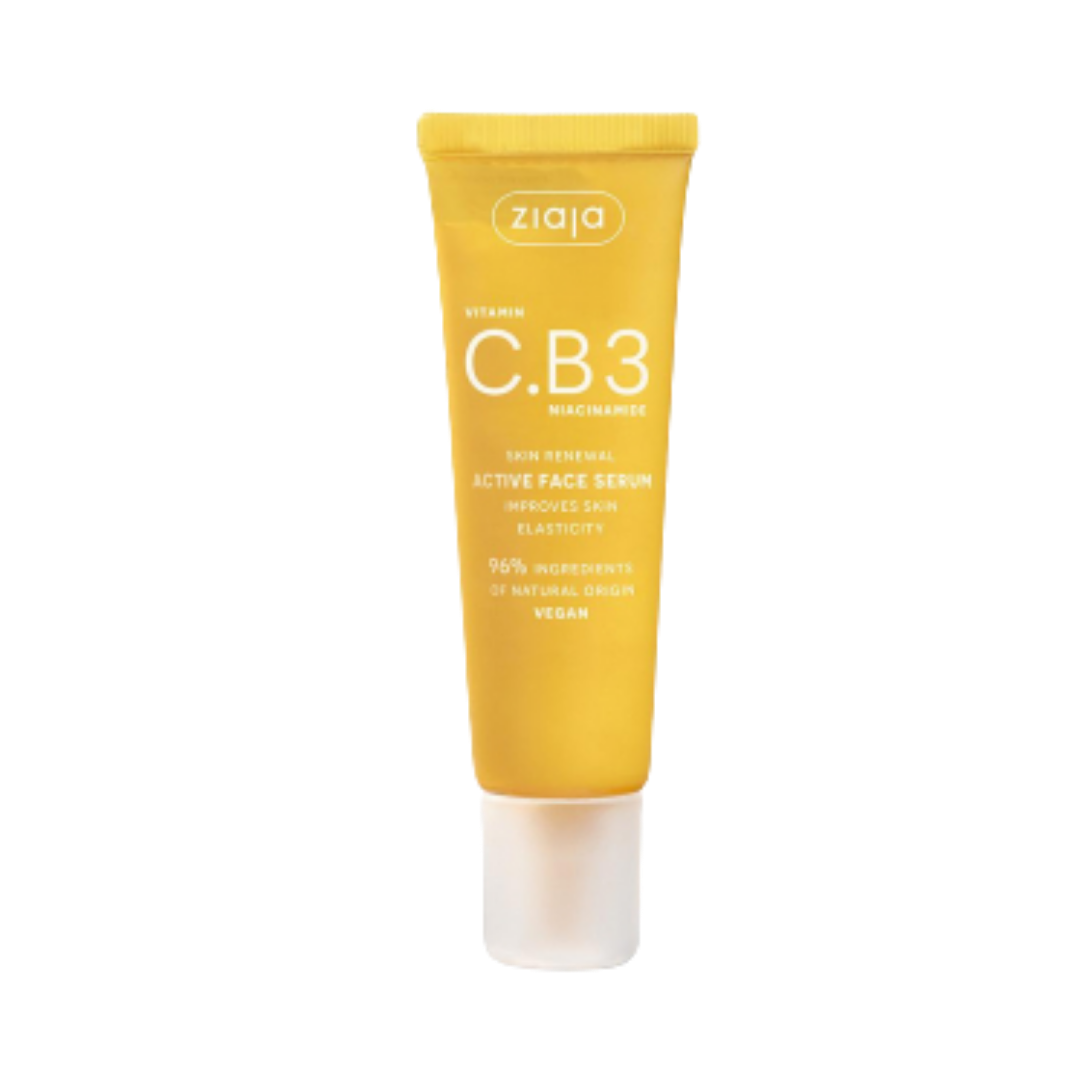 Ziaja vitamin C B3 niacinamide face serum 30ml bottle dropper skincare packaging
