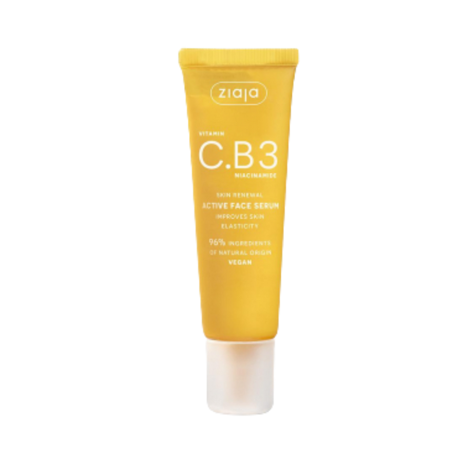 Ziaja vitamin C B3 niacinamide face serum 30ml bottle dropper skincare packaging