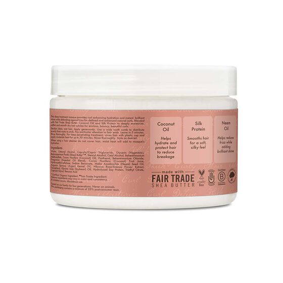 Shea Moisture Coconut & Hibiscus Curl And Shine Hair Masque - 340g | شيا مويستشر ماسك لتجعيد ولمعان الشعر بجوز الهند والكركديه - 340 غرام
