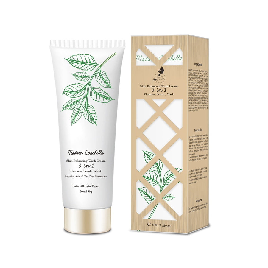 Skin Balancing Wash Cream 3 In 1 Cleanser, Scrub, Mask - 150ml