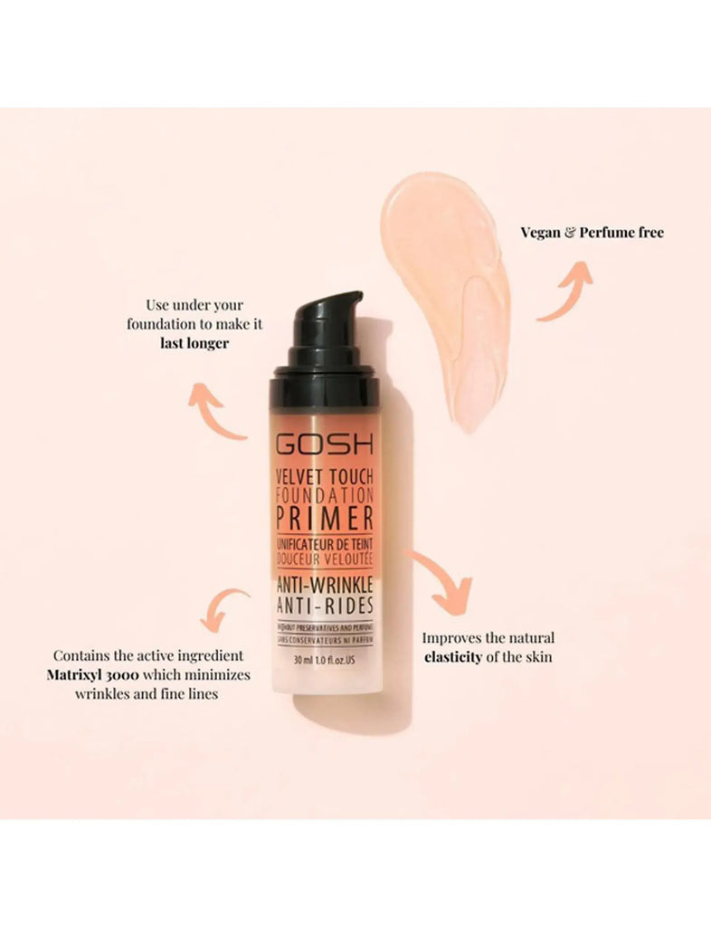 GOSH Velvet Touch Foundation Primer Anti-Wrinkle - 30 ml | جوش برايمر مضاد للتجاعيد - 30 مل