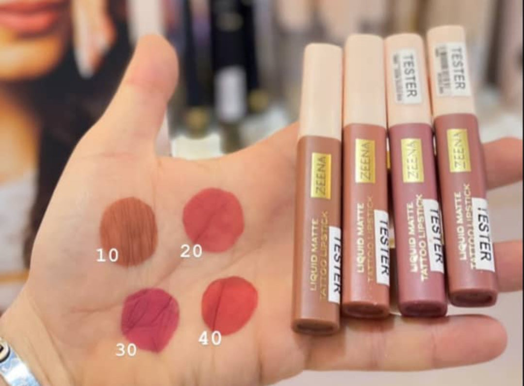 ZEENA Liquid Matte Tattoo Lipstick |  زينا احمر شفاه سائل مات