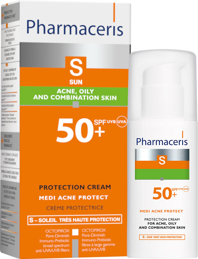 Pharmaceris Face Cream Spf50 Medi Acne Protect Protection - 50ml | فارماسيرز واقي شمسي Spf50 للحماية من حب الشباب - 50 مل